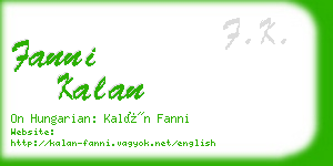 fanni kalan business card